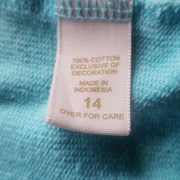 Limited Too Y2K Zip-Up  Turquoise Floral Sweatshirt Jacket Girls SZ 14 2000skid - Picture 7 of 7